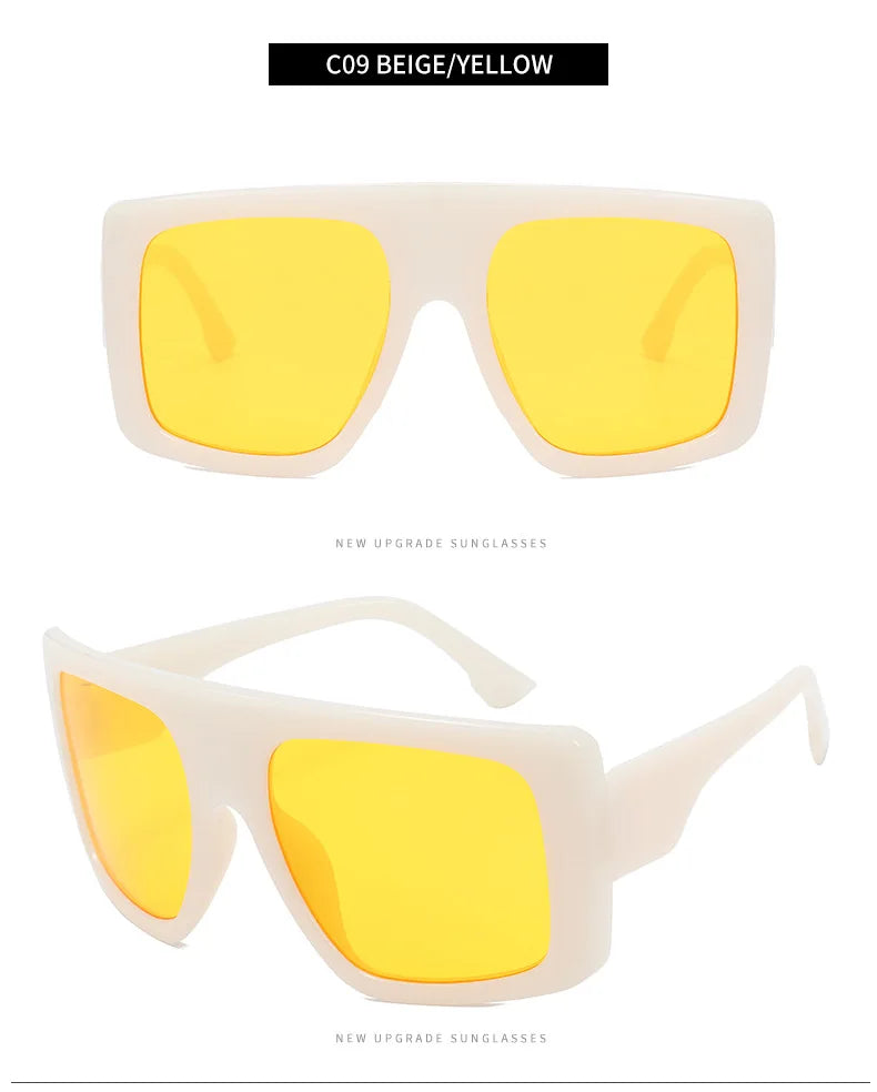New Large Frame Square Sunglasses Women's Brand Designer Fashion Sun Glasses Women Jelly Color Trend Eyewear UV400 Oculos De Sol