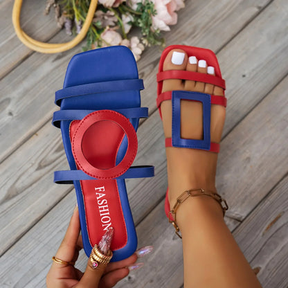 Women Flat Slippers Summer New Outdoor Shoes Non-slip Casual Slippers Women Plus Size Fashion Luxury Sandals Home Slides Women