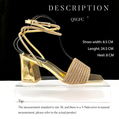 Newest Olive Colour Personalized  Design Rhinestone Decoration High Heel Peep Toe Banquet Ladies Shoes And Bag Set