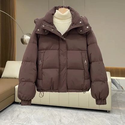 Winter Jacket Women Parkas 2024 New Short Hooded Cotton Padded Jacket Casual Warm  Parka Female Outwear Ladies Top