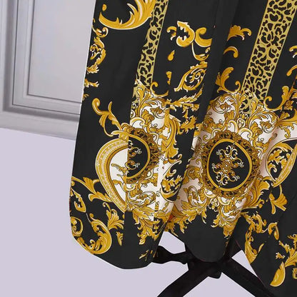 VONDA 2024 Elegant Satin Long Dress Fashion European Maxi Long Dress Sexy Printed Patchwork Bat-wing Sleeve Vestidos Ruffle Robe