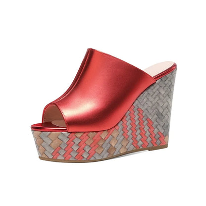 Women Wedges High Heels Slippers Women Designer Platform Sandals Trend Comfortable Slip on Slippers 2024 New Summer Slides Women