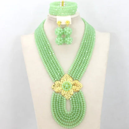New African Jewelry Set Orange Nigerian Wedding African Beads Jewelry Set Crystal New Bridal Jewelry Set   ABS065