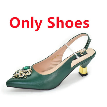 New Fashion Women Shoes and Bags To Match Set Nigeria Party Italian Shoe and Bag Set for Party in Women Elegant Heeled Pumps