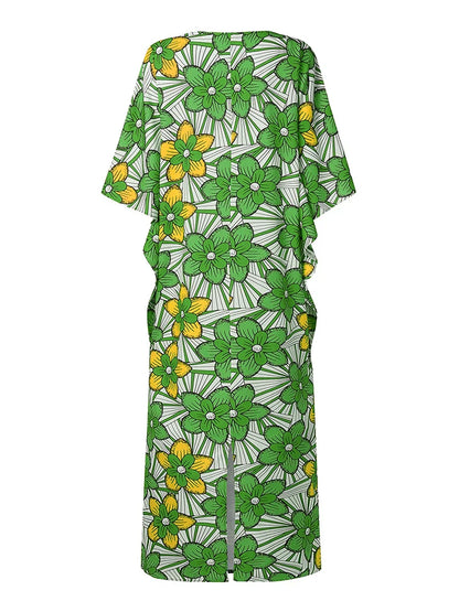 Plus Size 5XL VONDA Women Summer Party Maxi Dress Bohemian Long Vestidos 2025 Vintage Printed Sundress Loose Casual O-Neck Robe