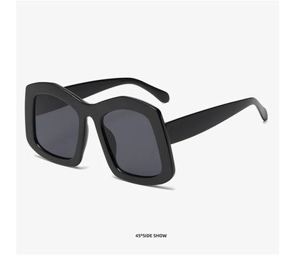 Retro Big Square Gradient Orange Sunglasses For Women New Fashion Luxury Designer Unique Oversized Ladies Sun Glasses Shades