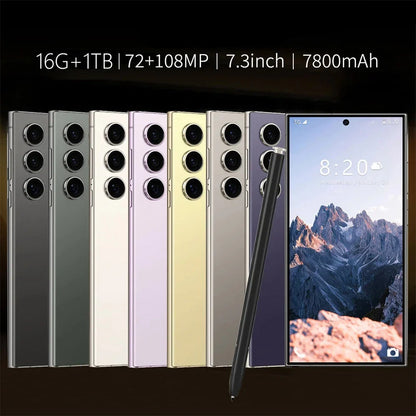 New Android Smartphone 7.3HD 5G Snapdragon 8 Gen 3 Cell phones 7800mAh Mobile Phones Face Unlocked Cell Phone Android