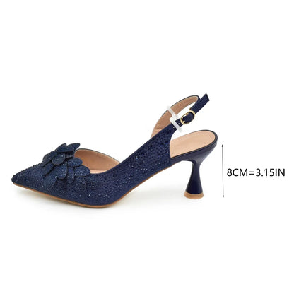 New Arrival Party Shoe and Bag Set for Women Italy Full Diamonds High Heels Luxury Woman Pumps Matching Italian Shoe and Bag Set