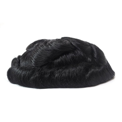 Toupee for Men Human Hair Wigs Men Toupee NPU with Lace Front Hair Units Curly Wave Men Toupee Hair Real Human System