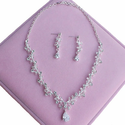 Sparkling Crystal Bridal Jewelry Set – Tiara, Necklace & Earrings for Weddings