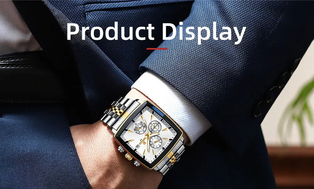 REWARD VIP Mens Watches Waterproof Luminous Sport Watches for Man Stainless Steel Wristwatch Chronograph Date Stopwatch