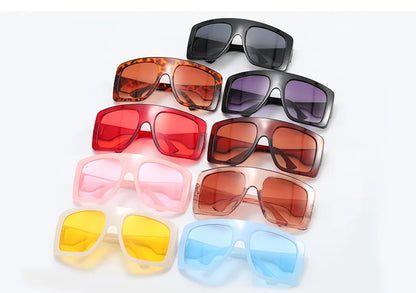 New Large Frame Square Sunglasses Women's Brand Designer Fashion Sun Glasses Women Jelly Color Trend Eyewear UV400 Oculos De Sol