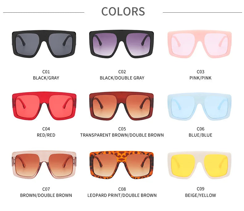 New Large Frame Square Sunglasses Women's Brand Designer Fashion Sun Glasses Women Jelly Color Trend Eyewear UV400 Oculos De Sol