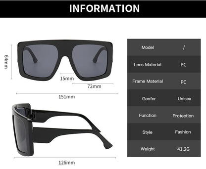 New Large Frame Square Sunglasses Women's Brand Designer Fashion Sun Glasses Women Jelly Color Trend Eyewear UV400 Oculos De Sol