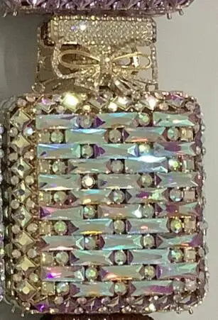 Novelty Perfume Bottle Shape Women Crystal Clutch Evening Handbags Party Wedding Rhinestone Handbags and Purses