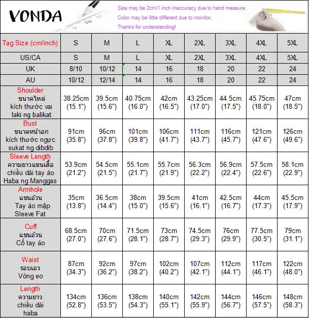 VONDA Bohemian Vestidos 2024 Women Casual Flared Long Sleeve Maxi Dresses Round Neck Loose Print Sundress Ruffles Pleated Robes