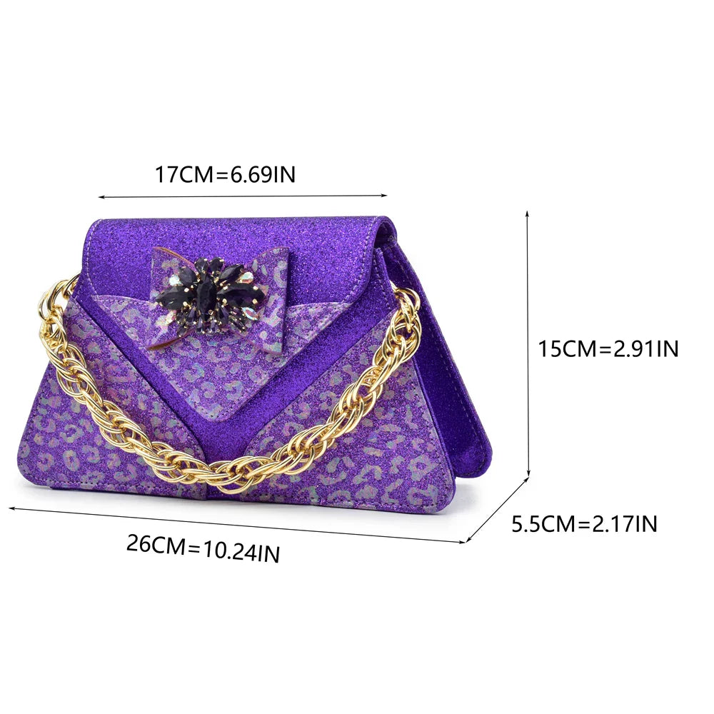 Newest Arrival Purple Color Peep Toe Women Sandals Shoes Matching Bag Set for Ladies Wedding Party Pumps Designer Shoes and Bag