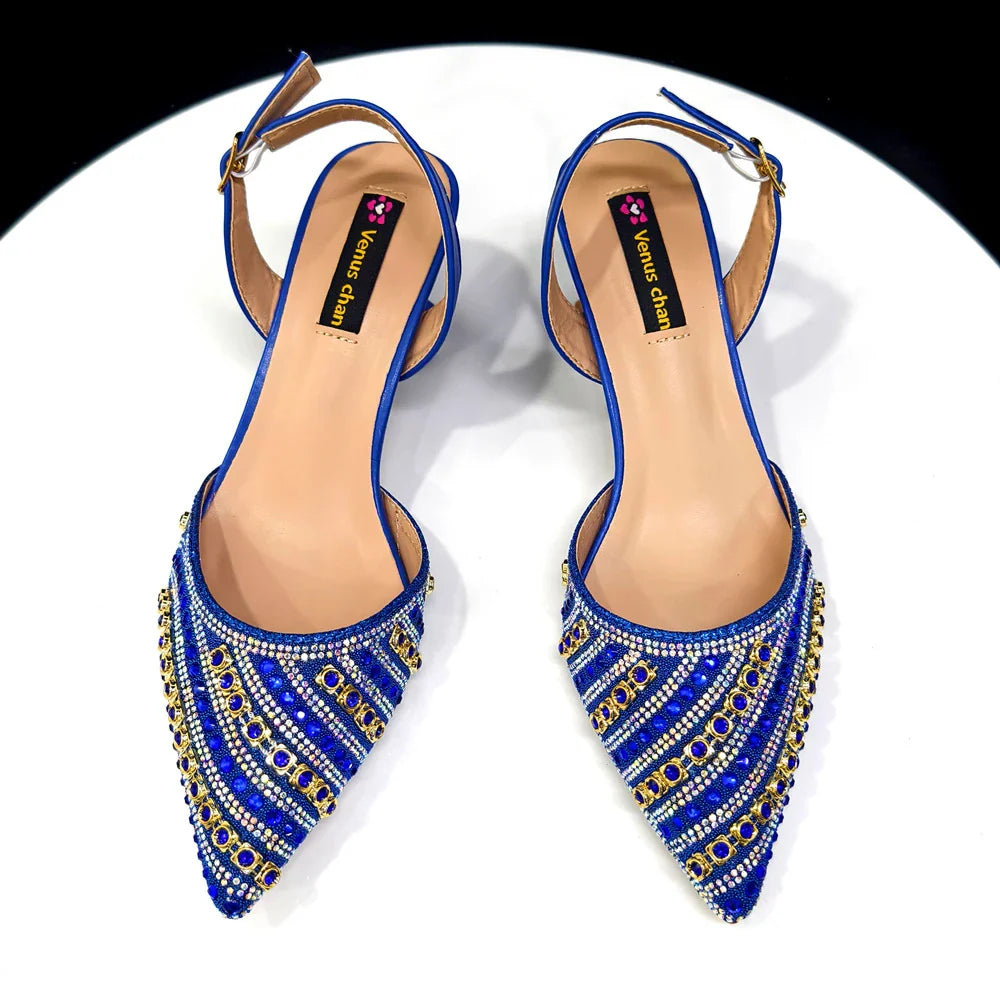 Venus Chan2025 Elegant Multicolor Color Women's  Heels and Rhinestone Handbag Set - Italian Design for Weddings and Parties