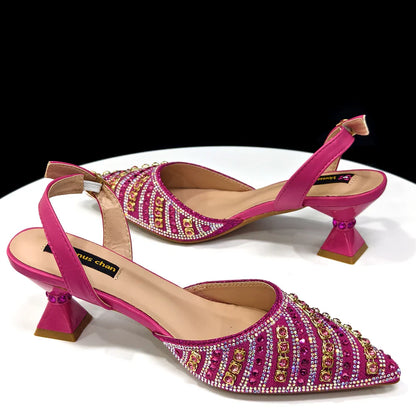 Venus Chan2025 Elegant Multicolor Color Women's  Heels and Rhinestone Handbag Set - Italian Design for Weddings and Parties