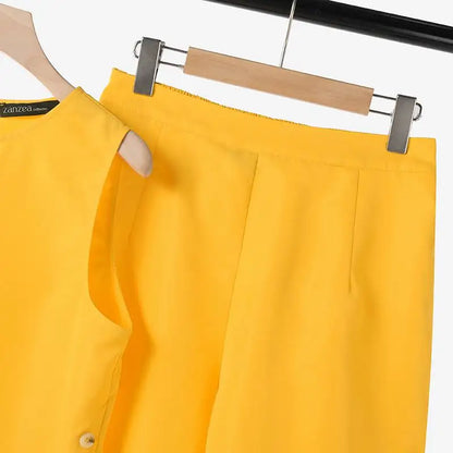 ZANZEA Fashion Matching Suits Women 2PCS Solid Tracksuit Sexy Pocket Summer Short Sets Casual Loose Sleeveless Tank and Shorts