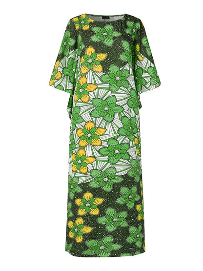 Plus Size 5XL VONDA Women Summer Party Maxi Dress Bohemian Long Vestidos 2025 Vintage Printed Sundress Loose Casual O-Neck Robe