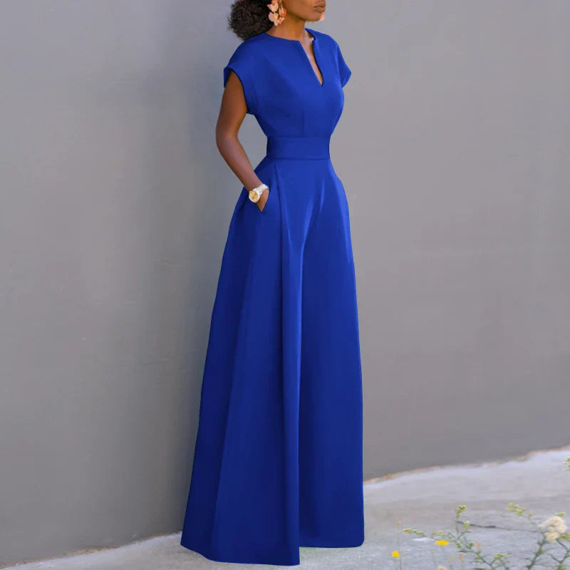 ZANZEA Short Sleeve 2023 Summer Long Rompers Commuting Elegant Holiday Women Playsuit Wide Leg Pants Casual Jumpsuits Overalls