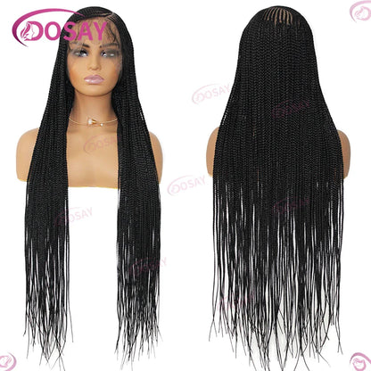 Synthetic Box Side Part Braided Wigs For Black Women Cornrow Braids Lace Wigs Full Lace Front Wig Braid African Hair Braided Wig