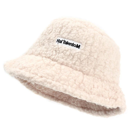 Women Girls Faux Fur Bucket Hat Plush Warm Fisherman Hat Outdoor Windproof Panama Bowl Hats Autumn Street Cold -proof Cap Hats