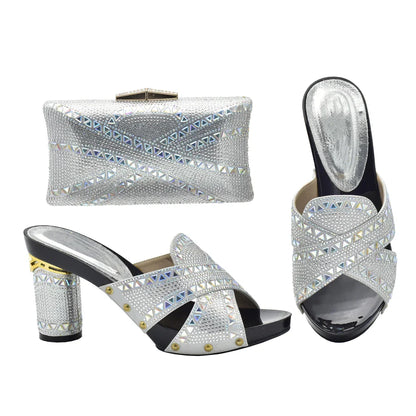 New Arrival Green Color Italian Shoes with Matching Bags Shoes and Bag Set African Sets 2024 Shoe and Bag Set for Party In Women