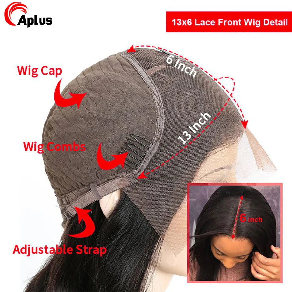 Yaki Straight Wig 360 Lace Frontal HD Human Hair Wigs Full Lace Kinky Straight Wigs Human Hair 13x6 Lace Front Brazilian Wigs