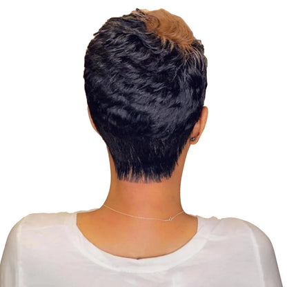 Short Bob Wig Human Hair Wigs Pixie Cut Wig For Black Women Brazilian Remy Hair Ombre Blonde Full Machine Made Wigs Wigh Bangs