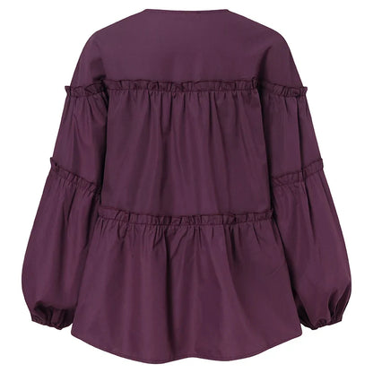 ZANZEA Fashion Women Long Puff Sleeve Blouse Autumn Spring Eelgant Shirt Ruffles Blusas Femininas Mujer Party Work Tops Tunic