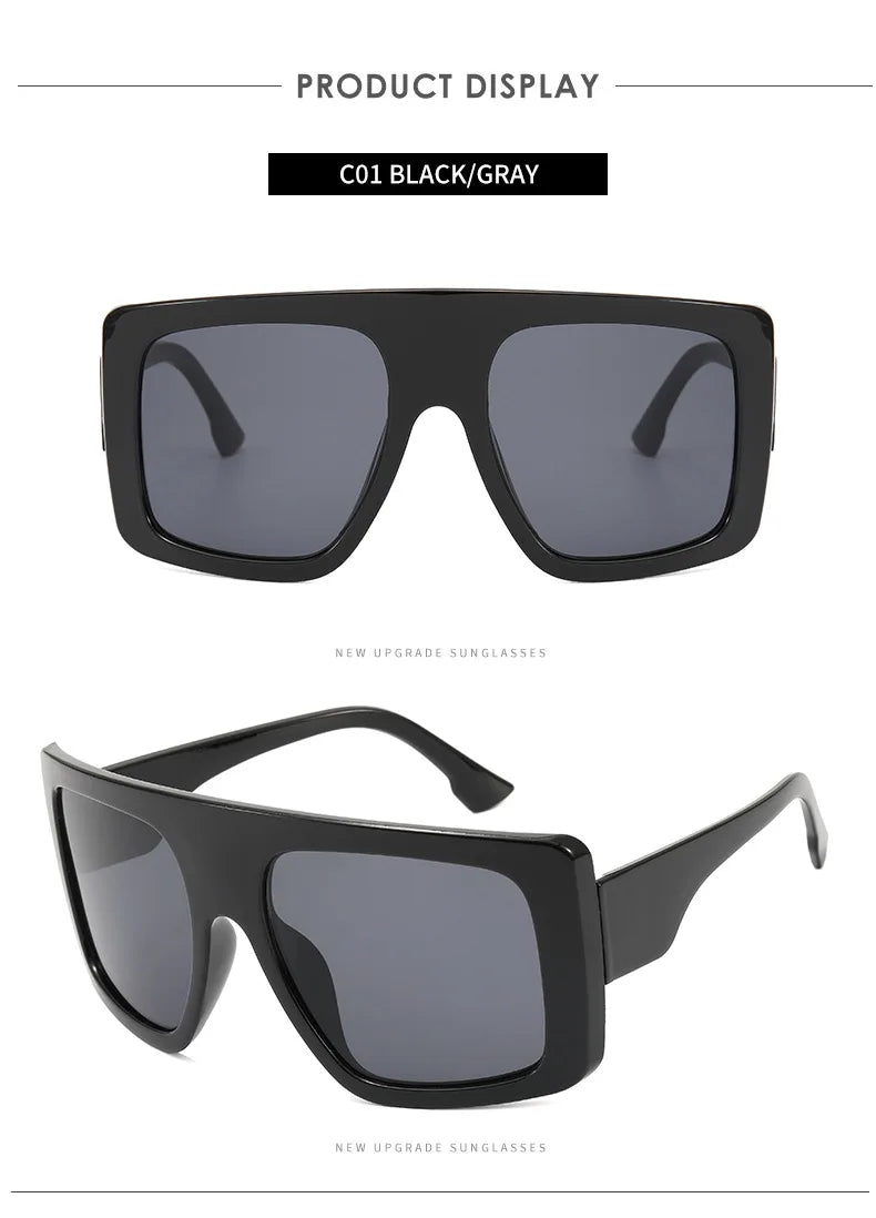 New Large Frame Square Sunglasses Women's Brand Designer Fashion Sun Glasses Women Jelly Color Trend Eyewear UV400 Oculos De Sol