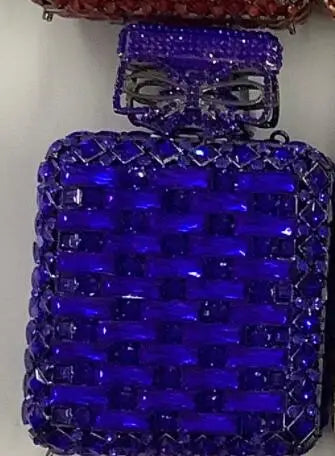 Novelty Perfume Bottle Shape Women Crystal Clutch Evening Handbags Party Wedding Rhinestone Handbags and Purses