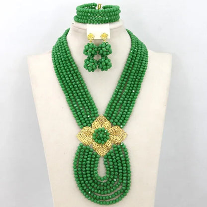 New African Jewelry Set Orange Nigerian Wedding African Beads Jewelry Set Crystal New Bridal Jewelry Set   ABS065