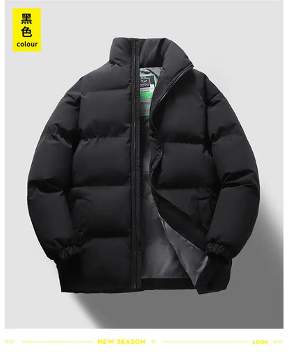 New Printed Winter Thick Sports Men's and Women's Trendy Stand Up Collar Long Sleeved Warm and Comfortable Casual Cotton Jacket