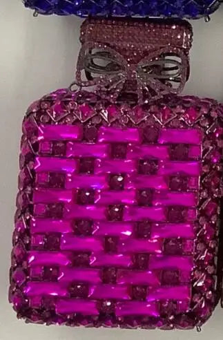 Novelty Perfume Bottle Shape Women Crystal Clutch Evening Handbags Party Wedding Rhinestone Handbags and Purses