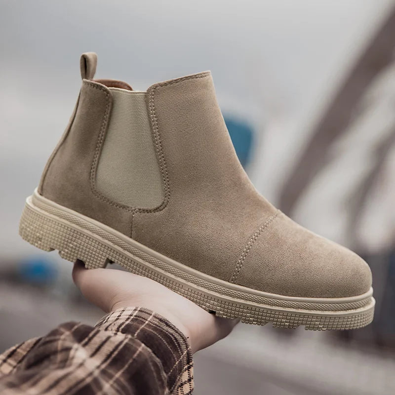 New Winter Boot Casual Shoes for Men Round Toe Slip-on Trendy All-match British Style Winter Boot Anti-slip Classic Simple Casua