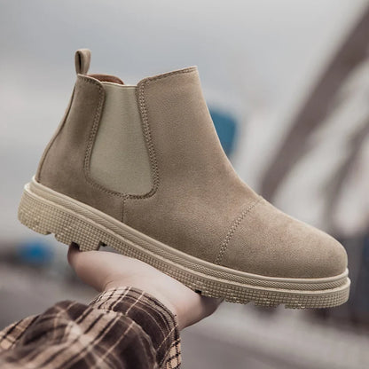 New Winter Boot Casual Shoes for Men Round Toe Slip-on Trendy All-match British Style Winter Boot Anti-slip Classic Simple Casua