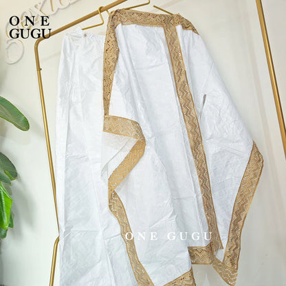 Two Piece Set African Bazin Dress With Loincloths For Women Wedding Bride Party Dress Plus Size Traditional Basin Riche Dashiki