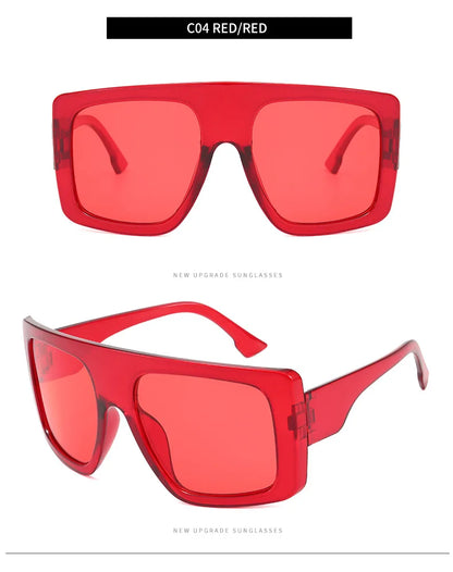 New Large Frame Square Sunglasses Women's Brand Designer Fashion Sun Glasses Women Jelly Color Trend Eyewear UV400 Oculos De Sol
