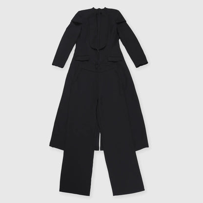 Women's Set Full Sleeve X-Long Blazer Coat+ Long Pant Suit 2025 Spring Streetwear Two 2 Piece Set Africa OL Work Outfits