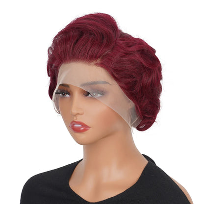 Short Pixie Cut Wigs 13x4 Lace Front Human Hair Wigs Fashion Style Natural Curly Wave Pixie Cut Human Hair Wigs Lace Frontal Wig
