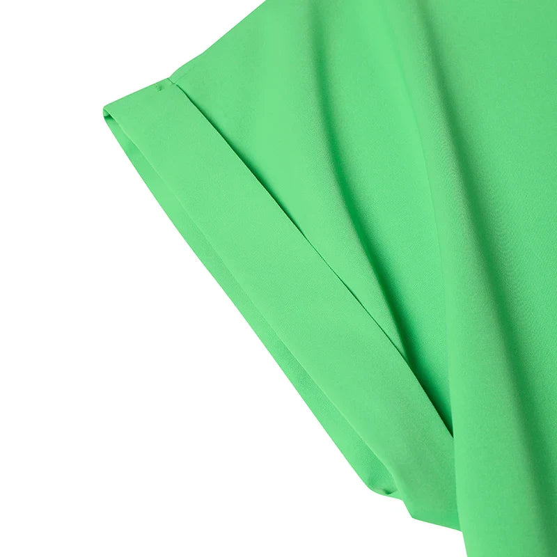 ZANZEA Short Sleeve 2023 Summer Long Rompers Commuting Elegant Holiday Women Playsuit Wide Leg Pants Casual Jumpsuits Overalls