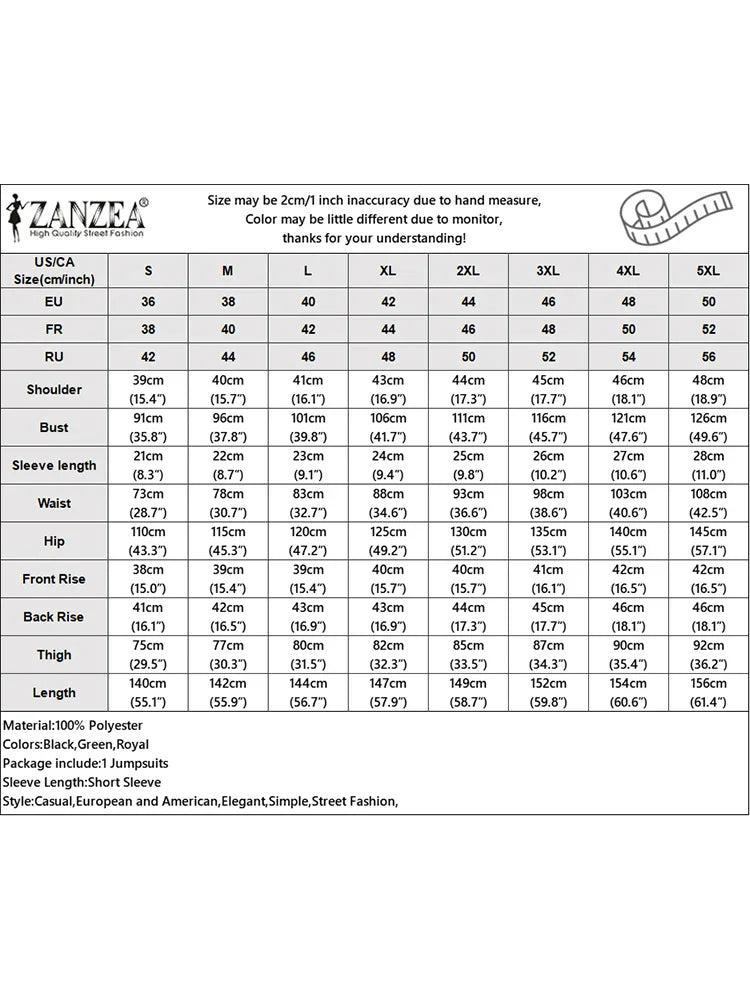 ZANZEA Summer Overalls Women 2024 Elegant Jumpsuits Holiday Casual Short Sleeve Long Rompers Commuting Wide Leg Pants Playsuit