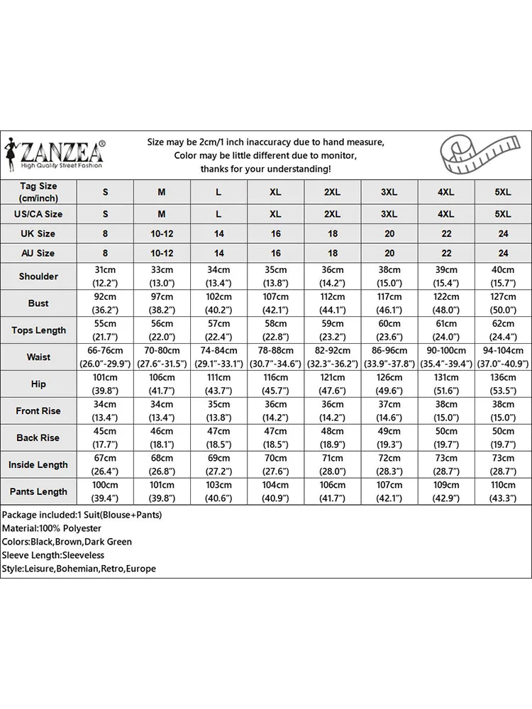 ZANZEA 2025 Summer Women Pant Sets Casual V Neck Vests Tops Wide Leg Pant 2pcs Outfits Office Lady Solid Commute Trouser Suits