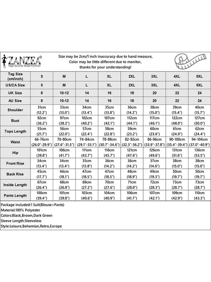 ZANZEA 2025 Summer Women Pant Sets Casual V Neck Vests Tops Wide Leg Pant 2pcs Outfits Office Lady Solid Commute Trouser Suits