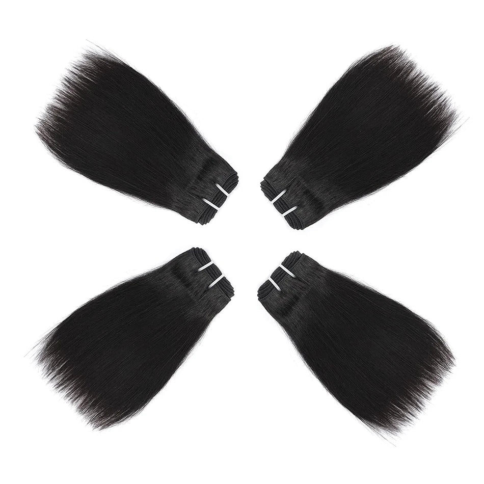 Wholesale Short Human Hair Bundles Brazilian Bone Straight Virgin Human Hair Weave Natural Color Hair Extensions 100g/pc Cheap