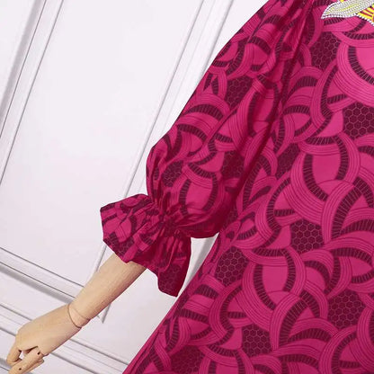 VONDA Autumn Sundress Women Bohemian Long Dress 2024 Vintage Lantern Sleeve Casual Loose Printed Party Vestidos Loose Robe Femme