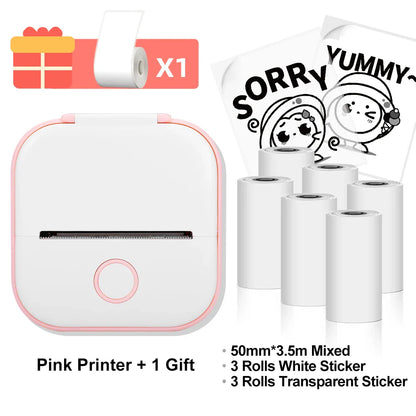 Phomemo T02 Wireless Pocket Thermal Printer Portable Mini Wirelessly BT Connect 203dpi Photo Label Memo List Printing Clearly